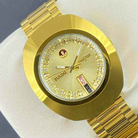 Rado DiaStar Automatic 36 MM Gold Plated Diamond Men's Wristwatch - Picture 2 of 6